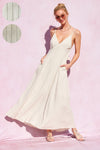 Piper Open Back Linen Blend Maxi in Natural