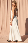 Piper Open Back Linen Blend Maxi in Ivory