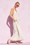 Piper Open Back Linen Blend Maxi in Natural