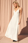 Piper Open Back Linen Blend Maxi in Ivory