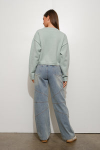 Martinis Anyone Sweater in Light Blue