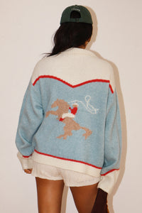Rodeo Zip Cardigan in Sky Blue