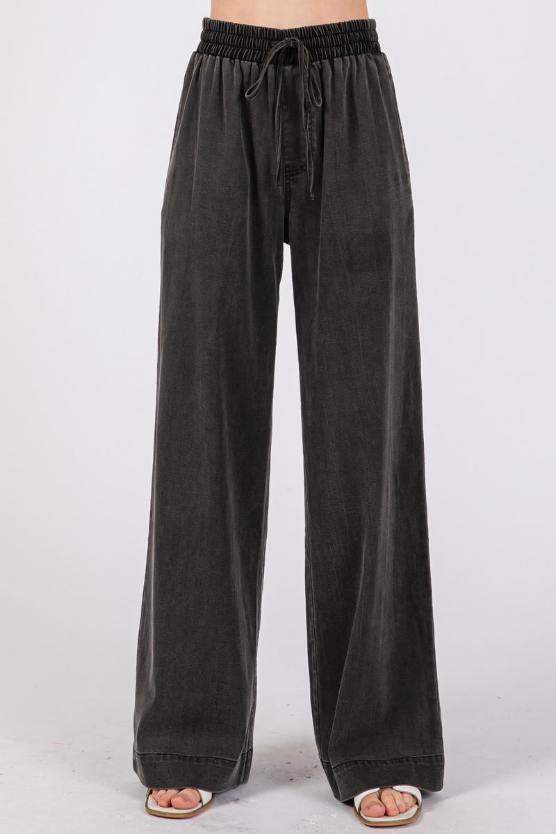 Denim Tencel Pull On Pant