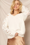 Another Day Lace Detail Slleve Sweater