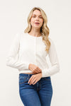 The Basics Button Down Cardigan in Ivory