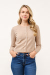 The Basics Button Down Cardigan in Khaki