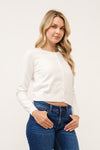 The Basics Button Down Cardigan in Ivory