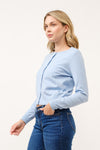 The Basics Button Down Cardigan in Baby Blue