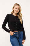 The Basics Button Down Cardigan in Black