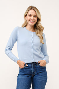 The Basics Button Down Cardigan in Baby Blue