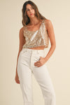 It GIrl Sequin and Beaded Crop Tank