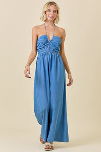 The Boulevard Wide Leg Denim Jumpsuit