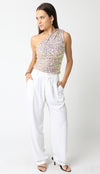 In A Dream One Shoulder Sequin Top