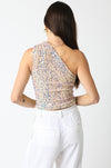 In A Dream One Shoulder Sequin Top