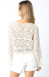 Felicia Crochet Lace Jacket Top in Cream