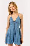 Plunge Denim Romper