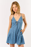Plunge Denim Romper