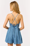 Plunge Denim Romper