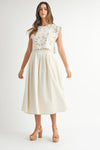 Talula Embroidered Flower Crop Top and Skirt Set
