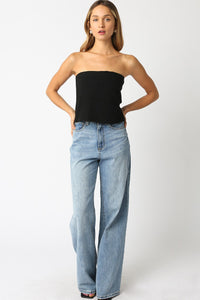 The Basics Knit Tube Top in Black