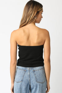 The Basics Knit Tube Top in Black