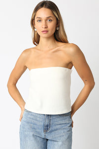 The Basics Knit Tube Top in White