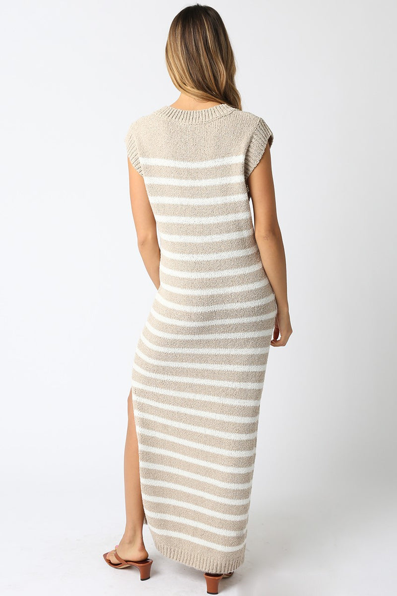 Palm Beach Striped Maxi Sweater Dress