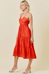 Season Opener Rouched Top Midi Dress in Sunkist