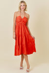 Season Opener Rouched Top Midi Dress in Sunkist