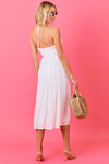 Season Opener Rouched Top Midi Dress in White