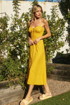 Marigold Button Front Midi Dress