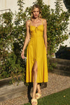 Marigold Button Front Midi Dress
