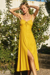 Marigold Button Front Midi Dress