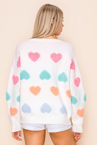 Ombre Heart Pull Over Sweater