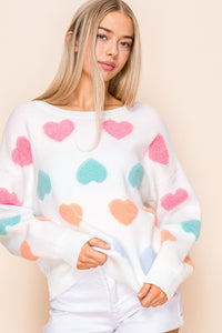 Ombre Heart Pull Over Sweater