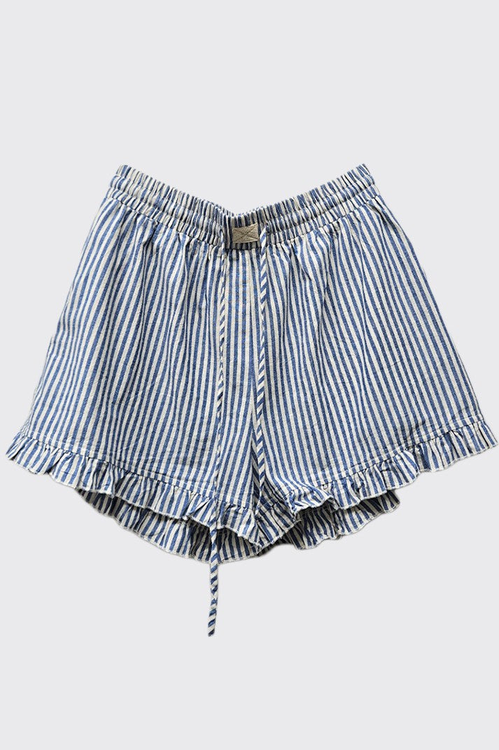 Striped Ruffled Cotton Shorts MORE COLORS