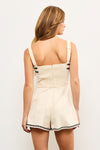 Adriana Embroidered Edge Romper in Black