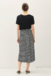 Print Midi Skirt in Black