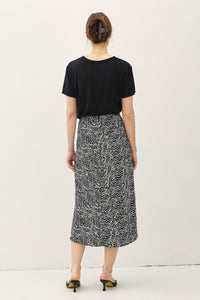 Print Midi Skirt in Black