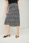 Print Midi Skirt in Black
