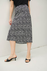 Print Midi Skirt in Black