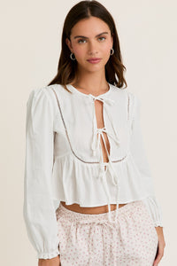 The Little Things Tie Front Blouse