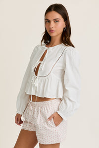 The Little Things Tie Front Blouse