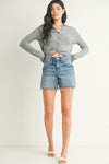 Longer Length Denim Short