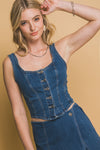 New Day Fitted Denim Tank in Denim