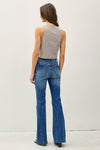 The One Pinstripe Tie Front Vest in Grey