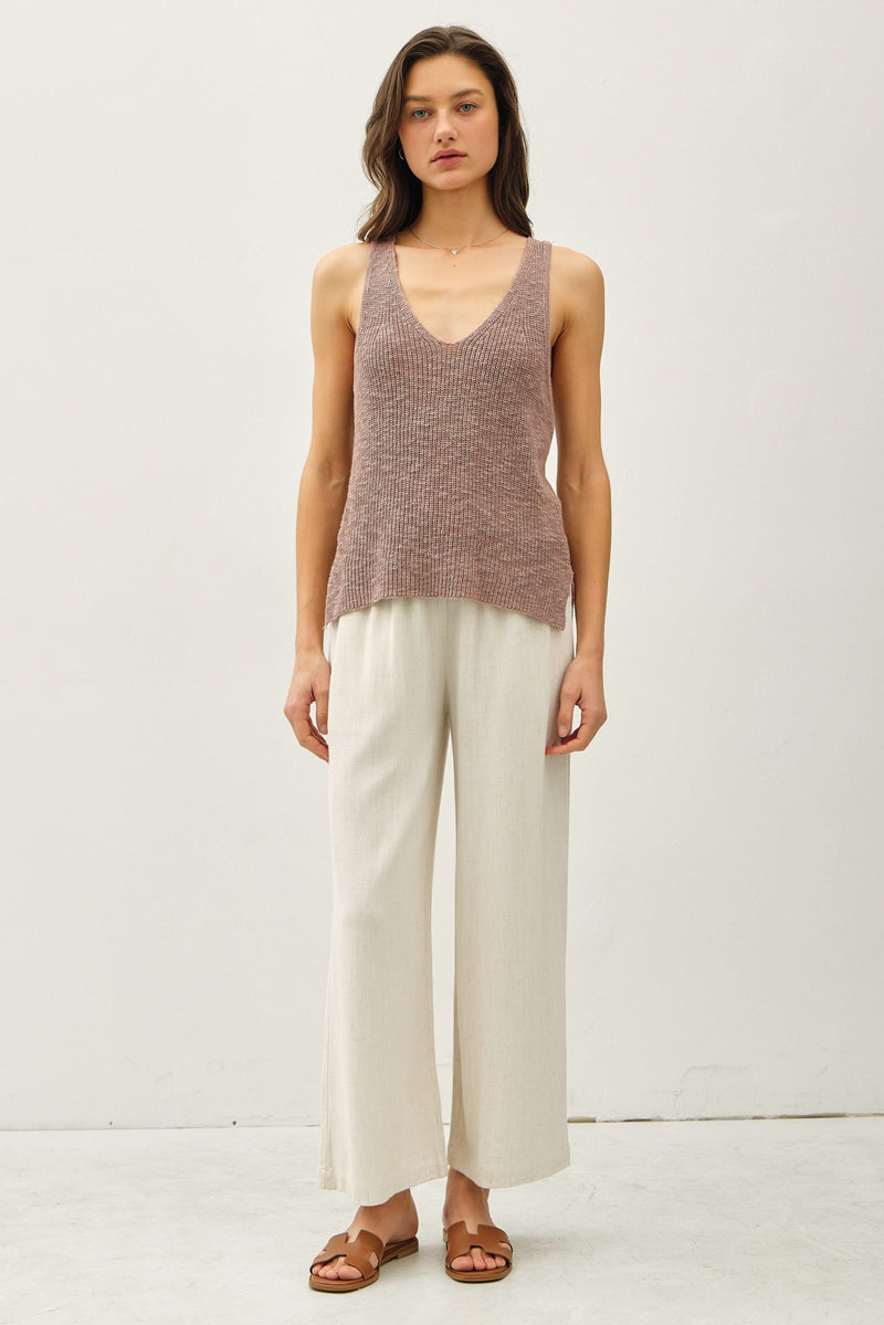Kyla Deep V Sweater Tank MORE COLORS