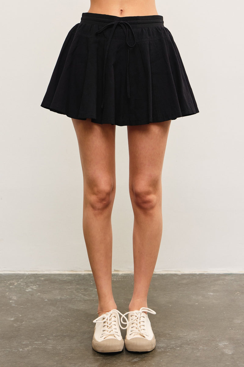 Banded Tie Front Skirt MORE COLORS