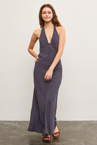 Toni Halter Stripe Navy Maxi Dress