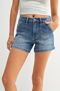 Work it Utility Short in Medium Denim